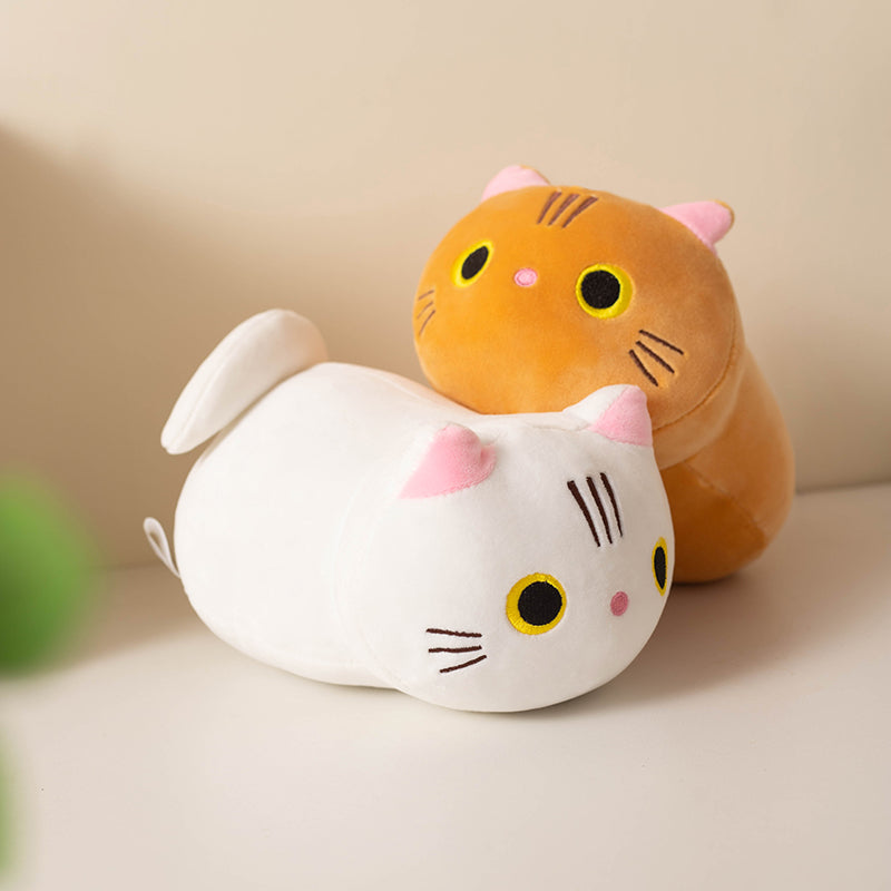 Fungo-urso 25cm Bildstria Kato Pluŝa Ludilo, Mola Katido en Blanka, Nigra, Oranĝa, Griza - Dolĉa Donaco por Knaboj kaj Knabinoj