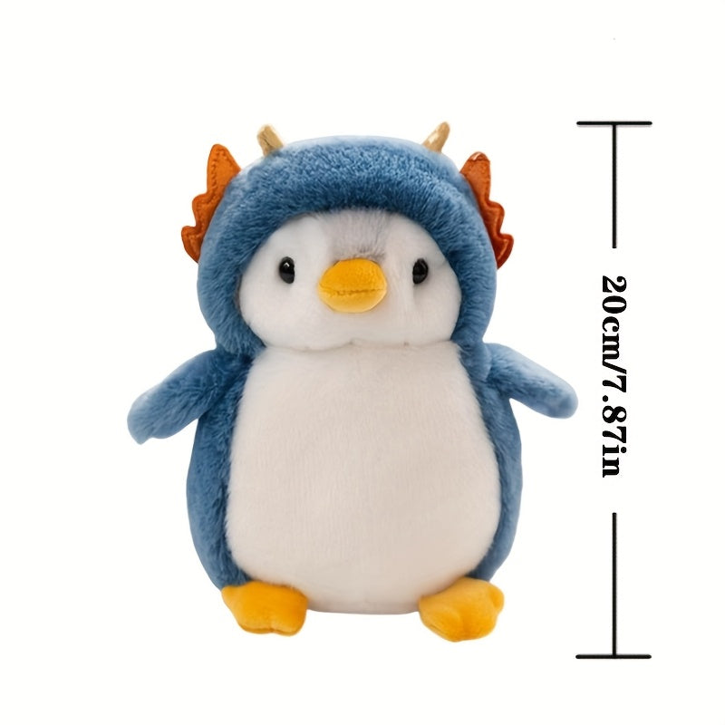 Fungo-urso 20cm/7.87 coloj ses ĉarmaj pingvenaj pluŝaj ludiloj, pakitaj en vestaĵoj - verda dinosaŭro, rozkolora kuniklo, ruĝa Patro Kristnasko, ktp. - perfektaj por hejma ornamado kaj donacaj pingvenaj pupoj 