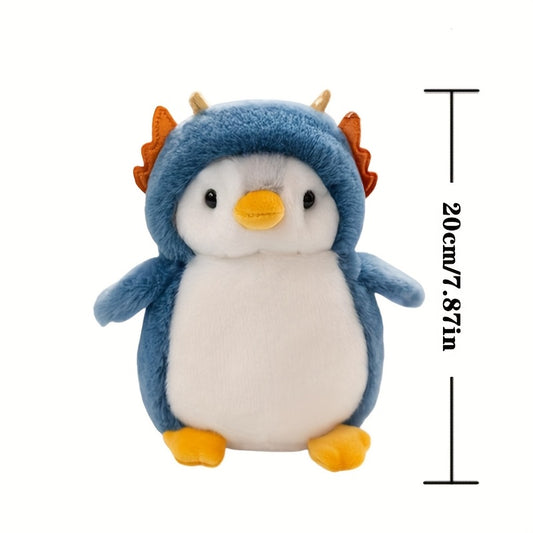 Fungo-urso 20cm/7.87 coloj ses ĉarmaj pingvenaj pluŝaj ludiloj, pakitaj en vestaĵoj - verda dinosaŭro, rozkolora kuniklo, ruĝa Patro Kristnasko, ktp. - perfektaj por hejma ornamado kaj donacaj pingvenaj pupoj 